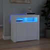 vidaXL Buffet avec lumières LED Blanc 80x35x75 cm