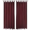 vidaXL 2 pcs Rideau &agrave; Passant Micro Satin Bordeaux 140 x 225 cm