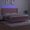 vidaXL Sommier &agrave; lattes de lit matelas et LED Rose 160x200 cm Velours