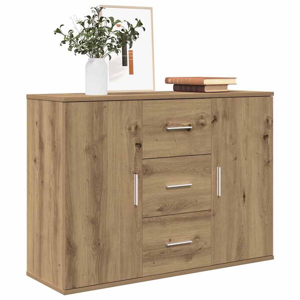 vidaXL Buffet ch&ecirc;ne artisanal 90x29,5x65 cm bois d'ing&eacute;nierie