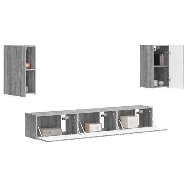 vidaXL Ensemble meuble TV 5 pcs Gris Sonoma Bois d'ing&eacute;nierie
