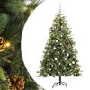 vidaXL Sapin de No&euml;l artificiel avec branches pliables et c&ocirc;nes 180 cm