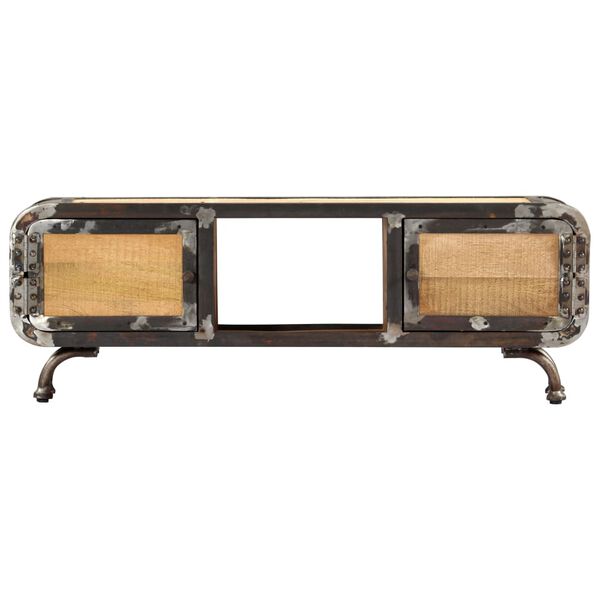 vidaXL Meuble TV 120x30x42 cm Bois massif de manguier