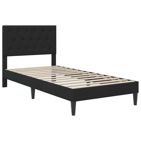 vidaXL Cadre de lit avec matelas Noir 80 x 200 cm Velours