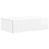 vidaXL Table d'appoint murale Blanc brillant 59 x 34,5 x 17 cm