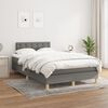 vidaXL Sommier &agrave; lattes de lit avec matelas gris fonc&eacute; 120x190cm tissu