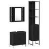 vidaXL Meubles de salle de bain 3 pc Noir 33 x 33 x 185,5 cm
