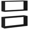 vidaXL &Eacute;tag&egrave;res Murales 2 pc Ch&ecirc;ne noir 60 x 15 x 23 cm