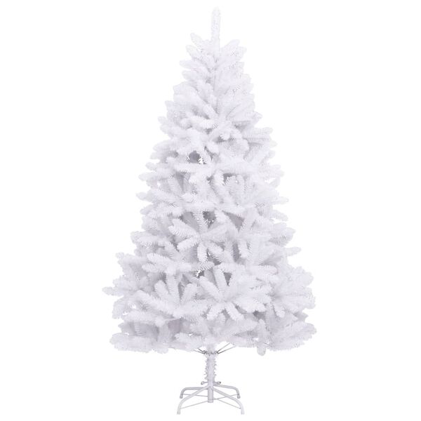 vidaXL Sapin de No&euml;l artificiel &agrave; charni&egrave;res avec support blanc 270 cm