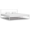 vidaXL Cadre de lit sans matelas blanc m&eacute;tal 200x200 cm