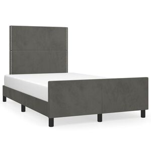 vidaXL Cadre de lit sans matelas gris fonc&eacute; 120x190 cm velours