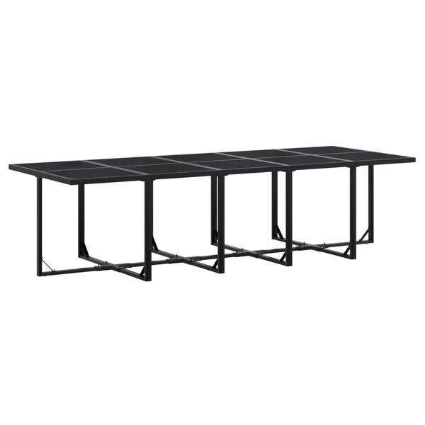 vidaXL Ensemble à manger de jardin avec coussins 11 pcs noir textilène