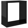 vidaXL &Eacute;tag&egrave;res cube murales 2 pcs Noir brillant 30x15x30 cm