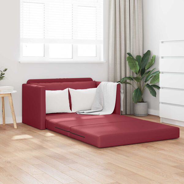 vidaXL Canap&eacute;-Lit 110cm Bordeaux Simili cuir