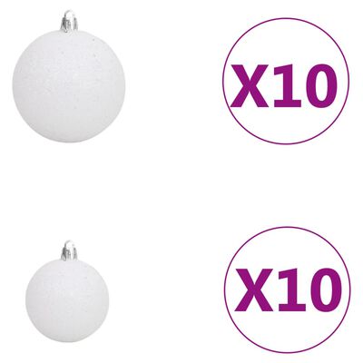 vidaXL Arbre de Noël artificiel LED et boules et pommes de pin 210 cm