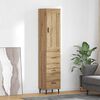 vidaXL Haut Armoire avec tiroir Ch&ecirc;ne artisanal 34,5 x 34 x 180 cm
