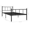 vidaXL Cadre de lit sans matelas noir m&eacute;tal 90x200 cm