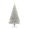 vidaXL Sapin de No&euml;l avec 150 LED avec support Argent 120 cm PET