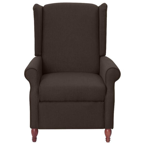 vidaXL Fauteuil de massage inclinable Marron fonc&eacute; Tissu