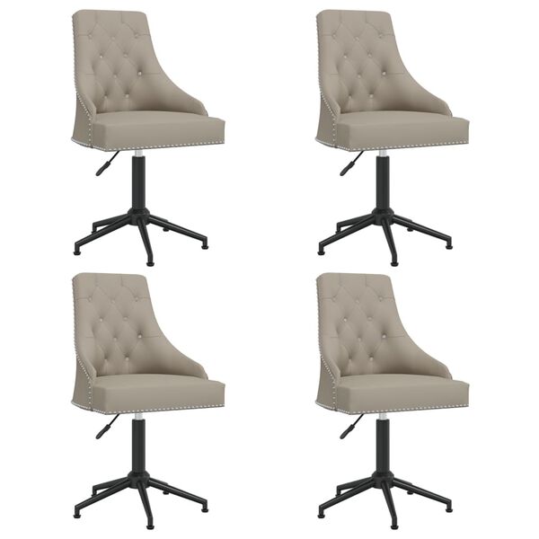 vidaXL Chaises &agrave; manger pivotantes lot de 4 Gris clair Velours