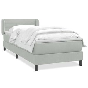 vidaXL Sommier &agrave; lattes de lit et matelas gris clair 90x210 cm velours