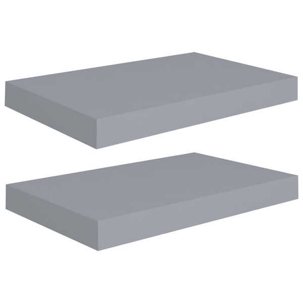 vidaXL Étagères murales flottantes 2 pcs Gris 40x23x3,8 cm MDF