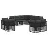 vidaXL Ensemble de canap&eacute;s d'ext&eacute;rieur 11 pcs Noir et Gris fonc&eacute;
