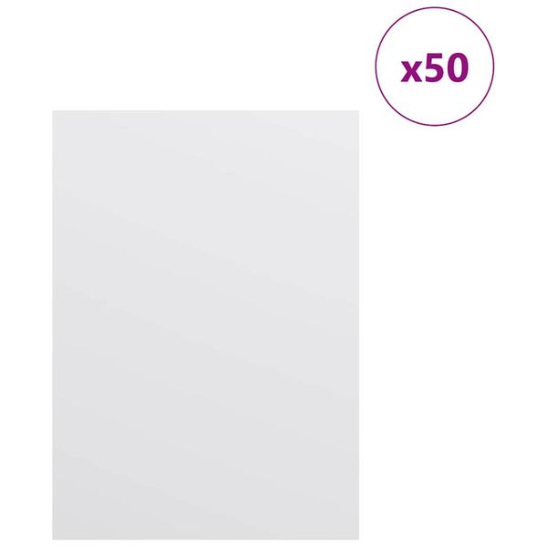 vidaXL Panneaux d&eacute;coratifs 50 pcs Blanc 15 x 21 x 0,27 cm