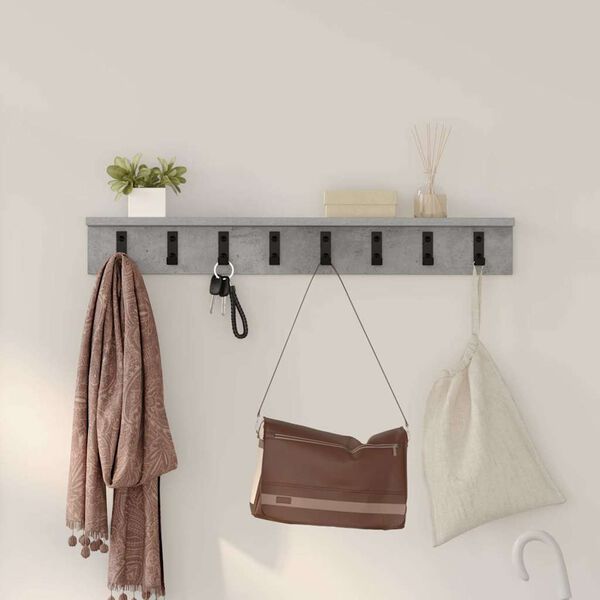 vidaXL Porte-manteau mural Gris b&eacute;ton 80 x 10,5 x 10,5 cm