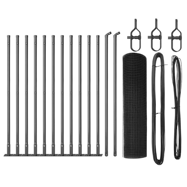 vidaXL Poteau de cl&ocirc;ture. Gris 25 x 0,4 m (treillis de 19 x 19 mm)