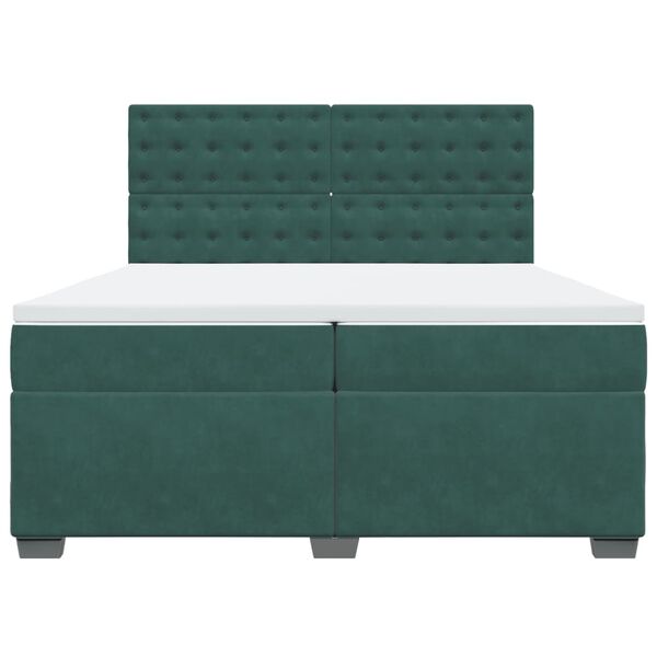vidaXL Sommier &agrave; lattes de lit et matelas Vert fonc&eacute; 200x200cm Velours