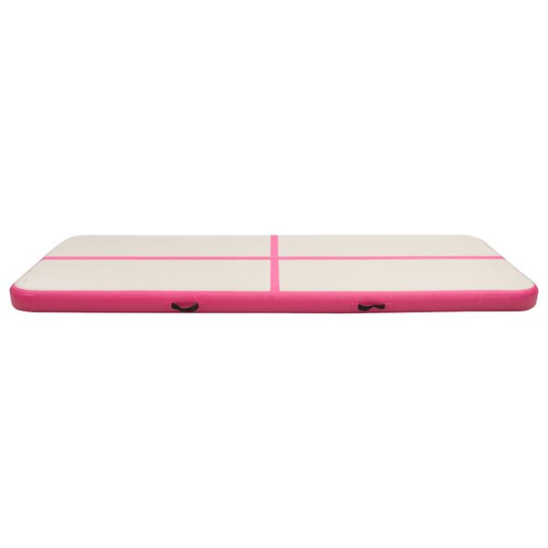 vidaXL Tapis gonflable de gymnastique avec pompe 300x100x15cm PVC Rose