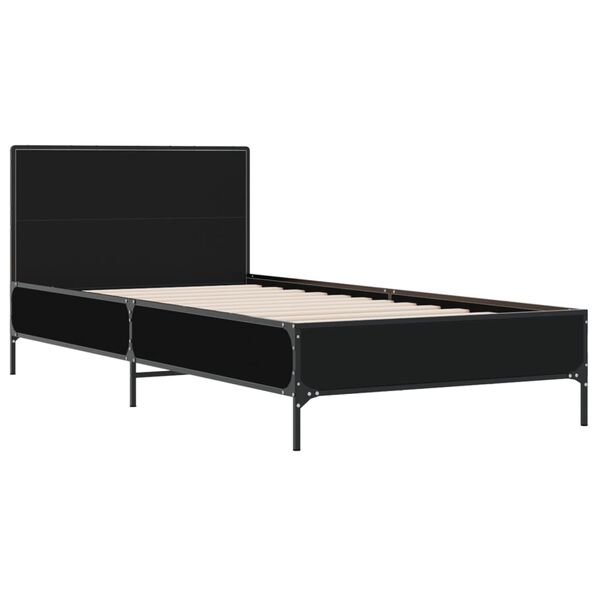 vidaXL Cadre de lit sans matelas noir 90x190 cm
