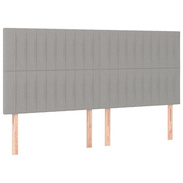 vidaXL T&ecirc;te de lit Gris clair 160 x 5 x 118/128 cm Tissu