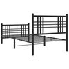 vidaXL Cadre de lit métal sans matelas et pied de lit noir 100x200 cm