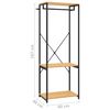 vidaXL Garde-robe Noir et ch&ecirc;ne 60x40x167cm M&eacute;tal et bois d'ing&eacute;nierie