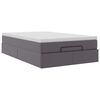 VidaXL Cadre de lit ottoman avec matelas gris 120x200 cm similicuir
