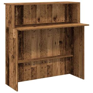vidaXL Bureau de r&eacute;ception vieux bois 100x50x103,5cm bois d'ing&eacute;nierie