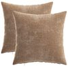 vidaXL Housse de coussin 2 pc HEERLEN Marron 40 x 40 cm Tissu Chenille