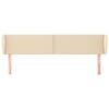 vidaXL Tête de lit avec oreilles Crème 203x23x78/88 cm Tissu