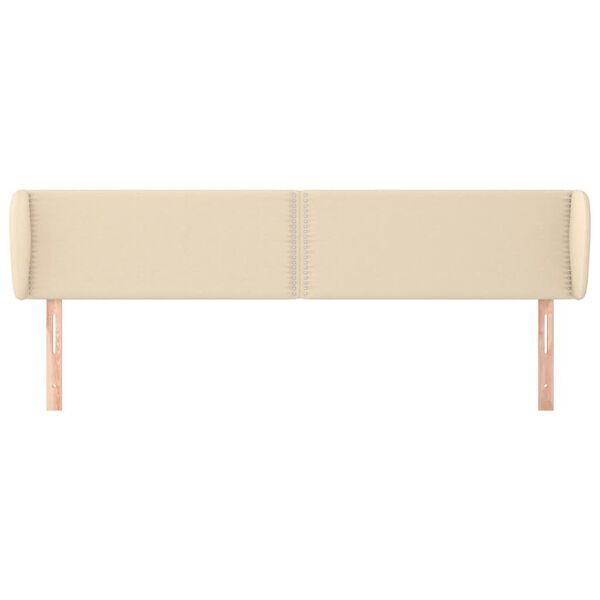 vidaXL Tête de lit avec oreilles Crème 203x23x78/88 cm Tissu