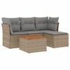 vidaXL Salon de jardin avec coussins 5 pcs beige r&eacute;sine tress&eacute;e