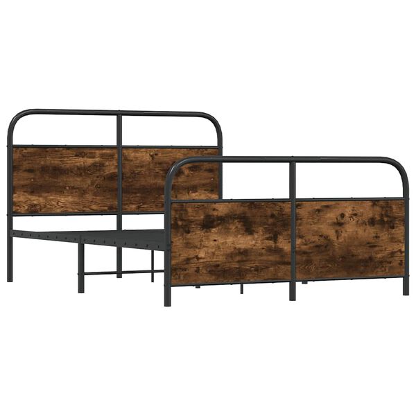 vidaXL Cadre de lit sans matelas 120x190 cm ch&ecirc;ne fum&eacute; bois ing&eacute;nierie