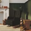 vidaXL Fauteuil avec pieds &agrave; bascule en bois d'h&eacute;v&eacute;a Noir Velours