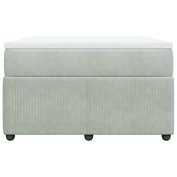 vidaXL Sommier &agrave; lattes de lit et matelas Gris clair 120x200cm Velours