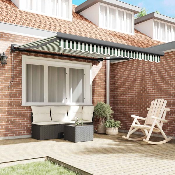 vidaXL Auvent Vert et blanc 300 x 250 x 165 cm Polyester et Aluminium