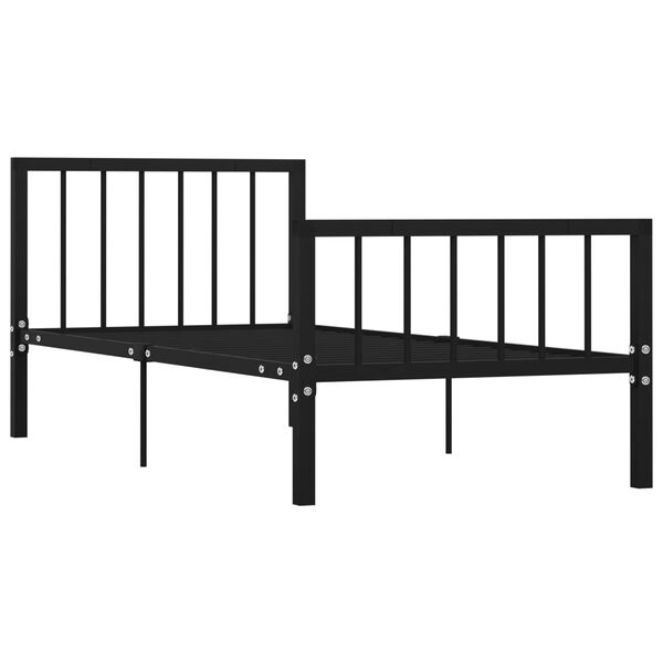 vidaXL Cadre de lit sans matelas noir m&eacute;tal 90x200 cm