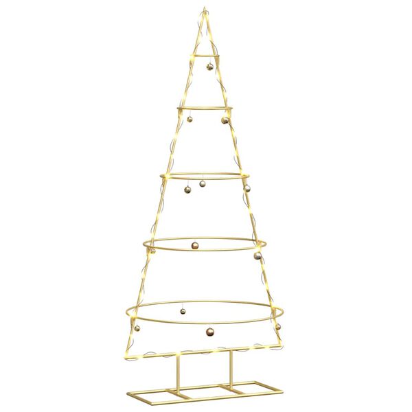 vidaXL Arbre de No&euml;l en m&eacute;tal Dor&eacute; 124,5 cm Acier peint par poudre