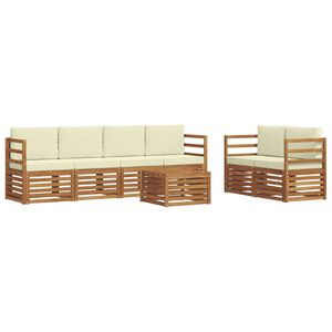 vidaXL Ensemble de canap&eacute;s d'ext&eacute;rieur 7 pcs Naturel et Cr&egrave;me