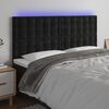 vidaXL T&ecirc;te de lit &agrave; LED Noir 180x5x118/128 cm Velours